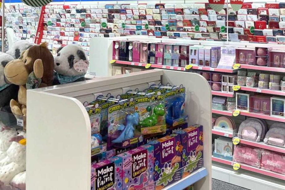 The inside of the card factory store